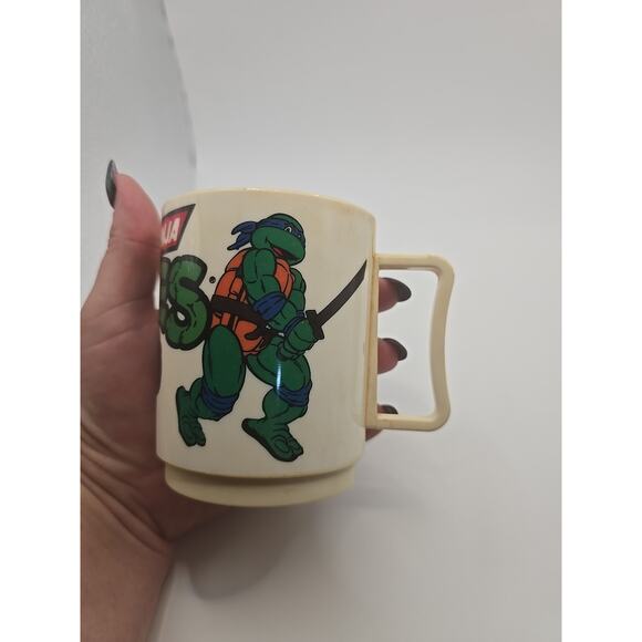 Vintage 1989 Mirage Studios Cup Teenage Mutant Ninja Turtles Beige Mug - Picture 4 of 6